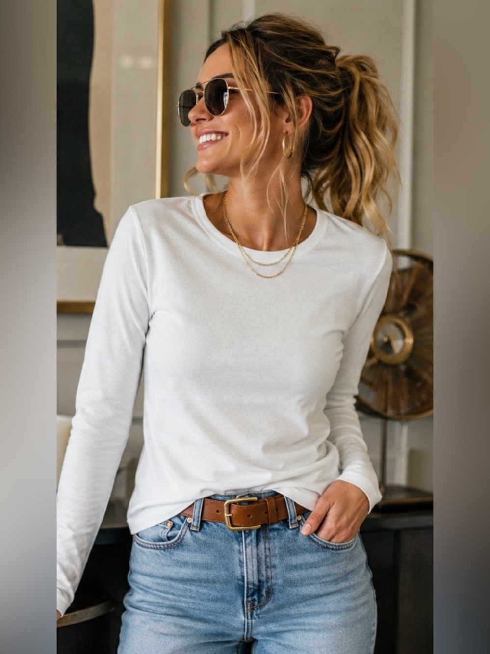 New! Madewell Crewneck Long-Sleeve Tee in SoSoft Cotton